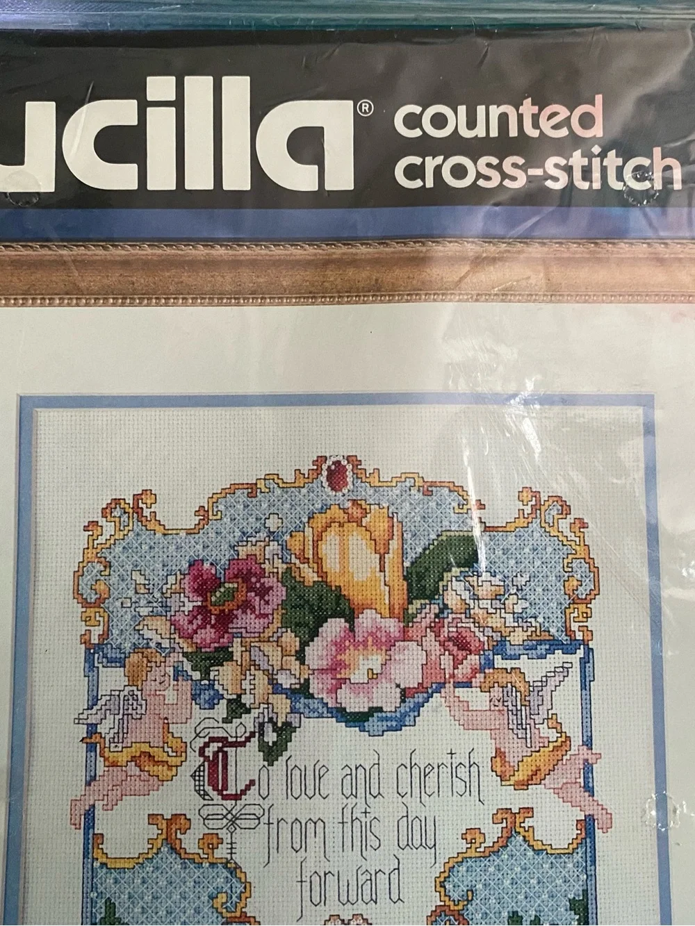 Vintage 1993 Bucilla Counted Cross Stitch Token Of Love Wedding Record New!